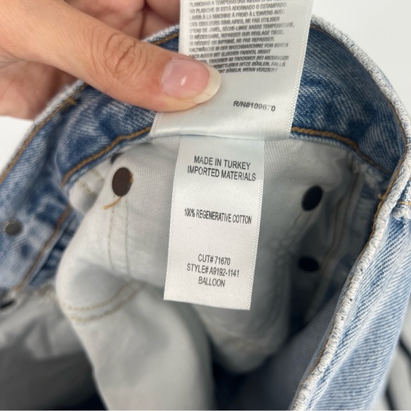 Agolde Balloon Baggy Leg Mid Rise Light Wash Classic Bohemian Denim Jeans 27 - Picture 7 of 7